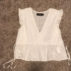 Minkpink - White eyelet lace top - small